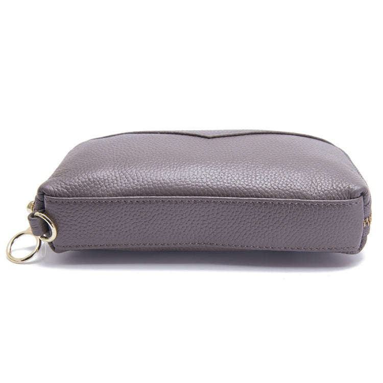 2-Folding Square Genuine Leather Handbag(Grey)
