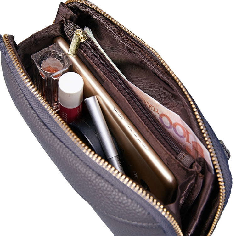 2-Folding Square Genuine Leather Handbag(Grey)