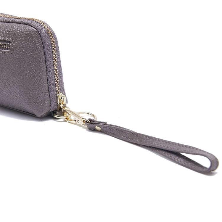 2-Folding Square Genuine Leather Handbag(Grey)