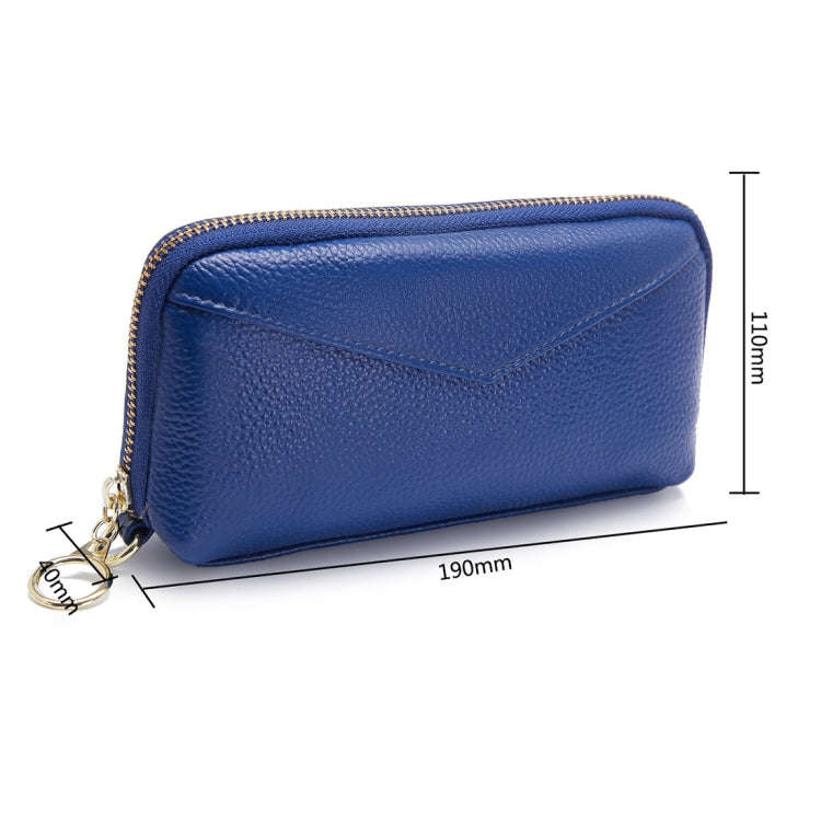 2-Folding Square Genuine Leather Handbag(Blue)