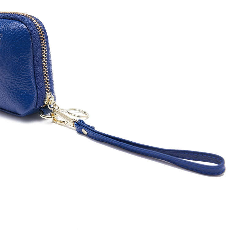 2-Folding Square Genuine Leather Handbag(Blue)