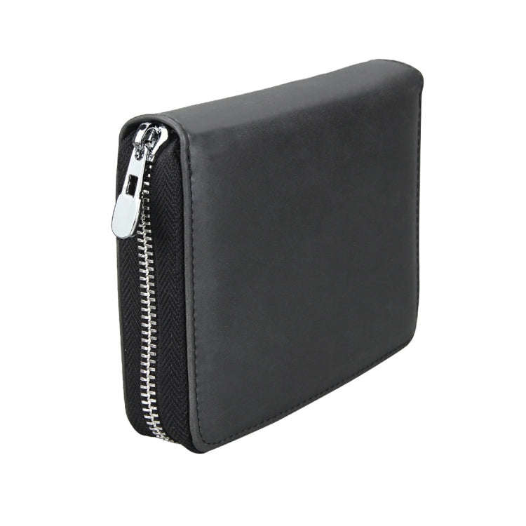 Antimagnetic RFID Multi-functional Genuine Leather Card Package(Black)