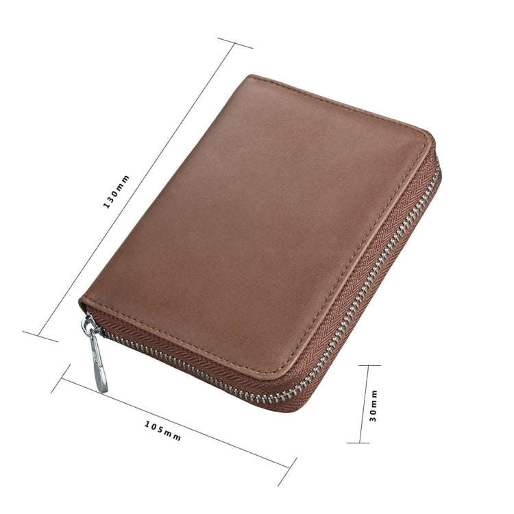Antimagnetic RFID Multi-functional Genuine Leather Card Package(Coffee)