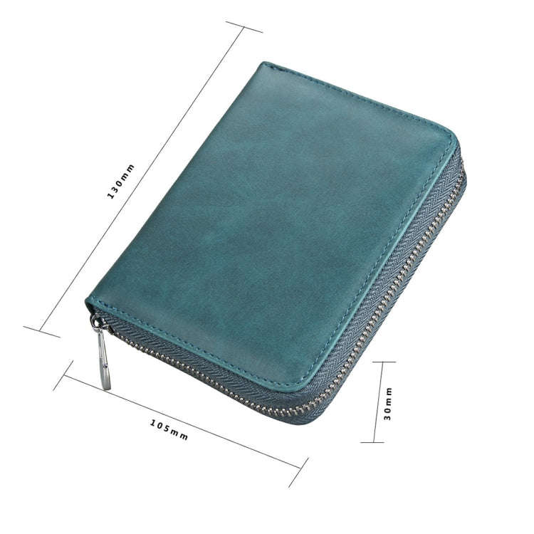Antimagnetic RFID Multi-functional Genuine Leather Card Package(Green)