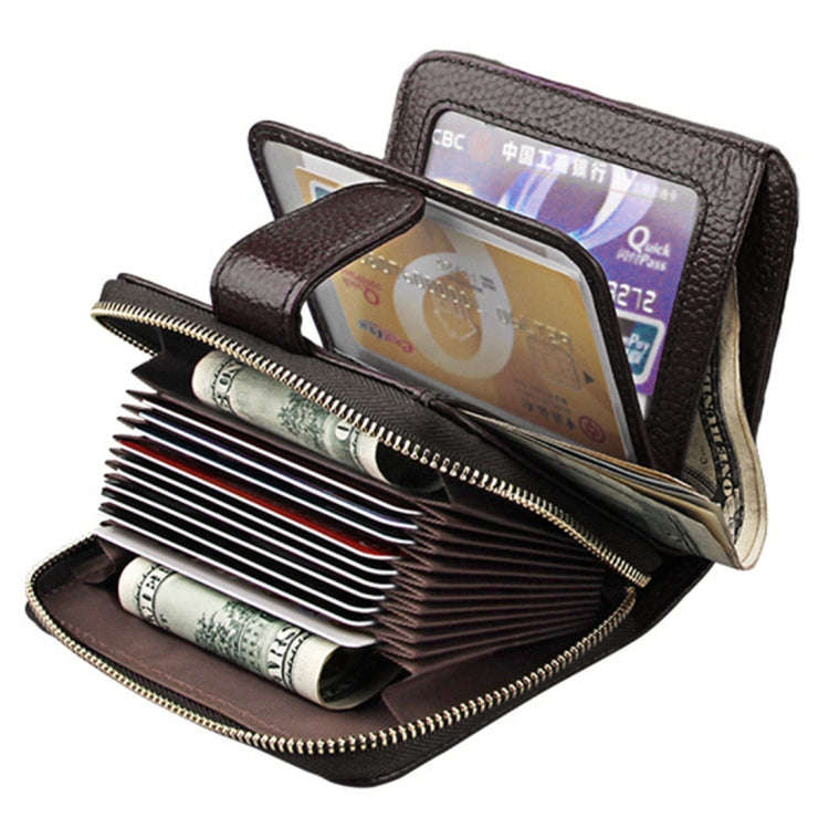 KB132 Female Style Full Grain Cow Leather Multifunctional RFID Wallet/ Card Bag/ Driving License ...