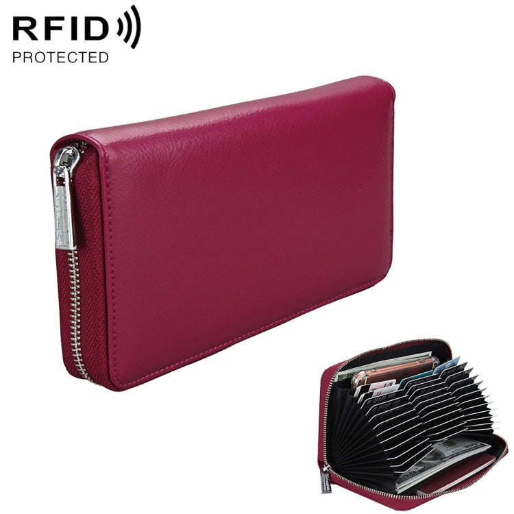Antimagnetic RFID Large Capacity Long Style Genuine Leather Passport Package / Multifunctional an...