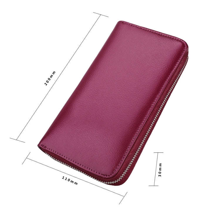 Antimagnetic RFID Large Capacity Long Style Genuine Leather Passport Package / Multifunctional an...