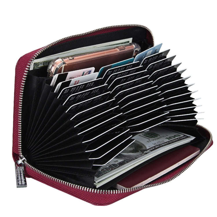 Antimagnetic RFID Large Capacity Long Style Genuine Leather Passport Package / Multifunctional an...