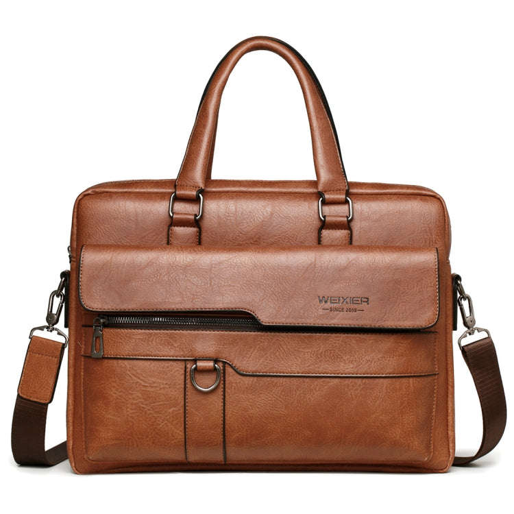 WEIXIER 8619 Retro Style PU Leather Handbag Shoulder Bag Crossbody Bag for Men, Size: 38 x 30 x 1...