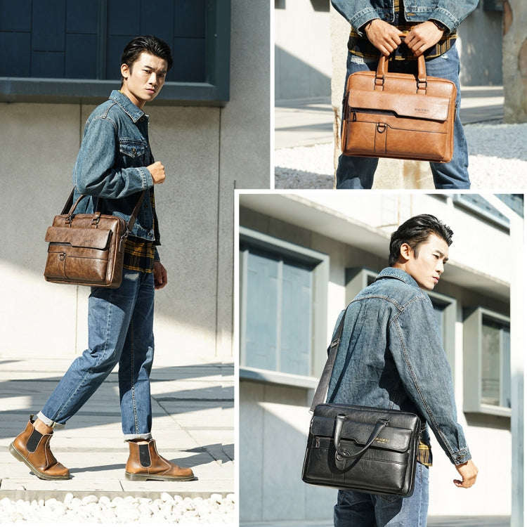 WEIXIER 8619 Retro Style PU Leather Handbag Shoulder Bag Crossbody Bag for Men, Size: 38 x 30 x 1...