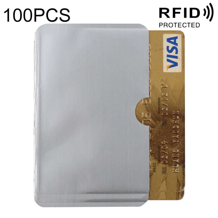 100 PCS Aluminum Foil RFID Blocking Credit Card ID Bank Card Case Card Holder Cover, Size: 9.3 x ...