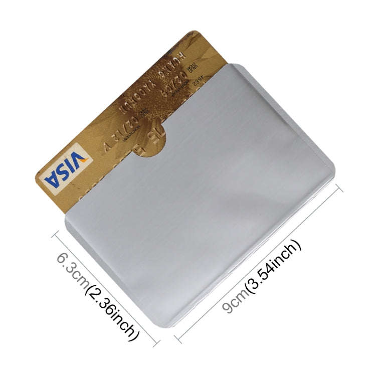 100 PCS Aluminum Foil RFID Blocking Credit Card ID Bank Card Case Card Holder Cover, Size: 9.3 x ...