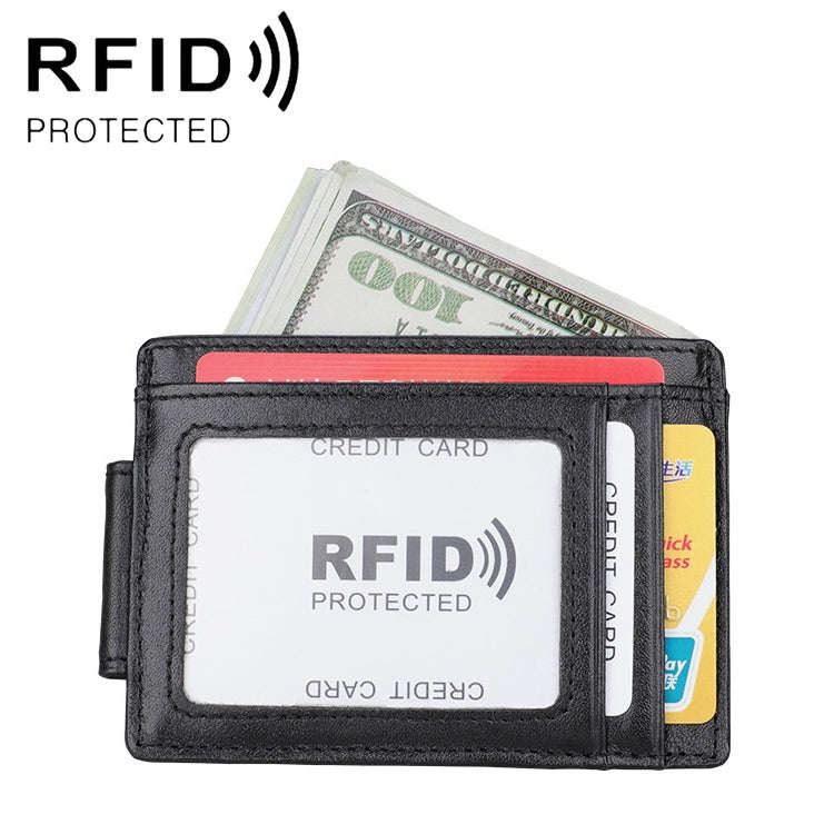 KB80 Antimagnetic RFID Crazy Horse Texture Oil Wax Leather Card Holder Wallet Billfold for Men an...