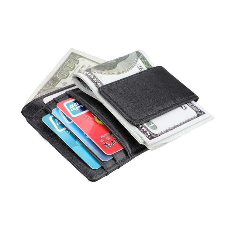 KB80 Antimagnetic RFID Crazy Horse Texture Oil Wax Leather Card Holder Wallet Billfold for Men an...