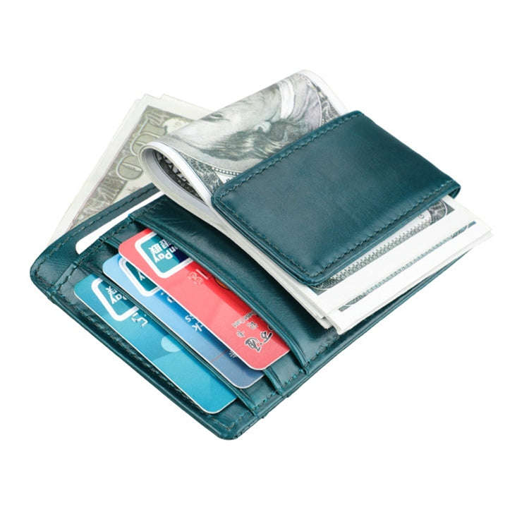 KB80 Antimagnetic RFID Crazy Horse Texture Oil Wax Leather Card Holder Wallet Billfold for Men an...
