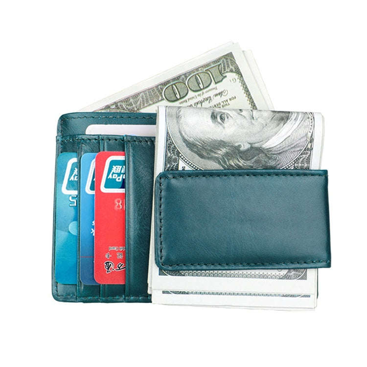 KB80 Antimagnetic RFID Crazy Horse Texture Oil Wax Leather Card Holder Wallet Billfold for Men an...