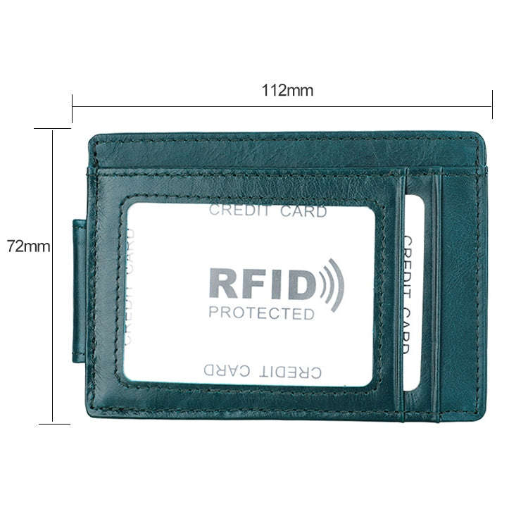 KB80 Antimagnetic RFID Crazy Horse Texture Oil Wax Leather Card Holder Wallet Billfold for Men an...