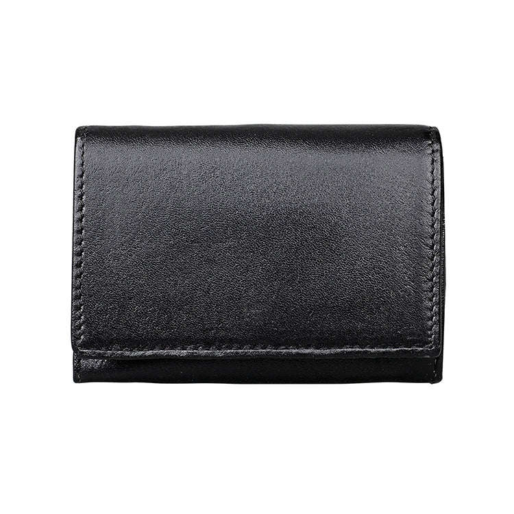 KB171 Antimagnetic RFID Crazy Horse Texture Leather Card Holder Wallet for Men and Women(Black)