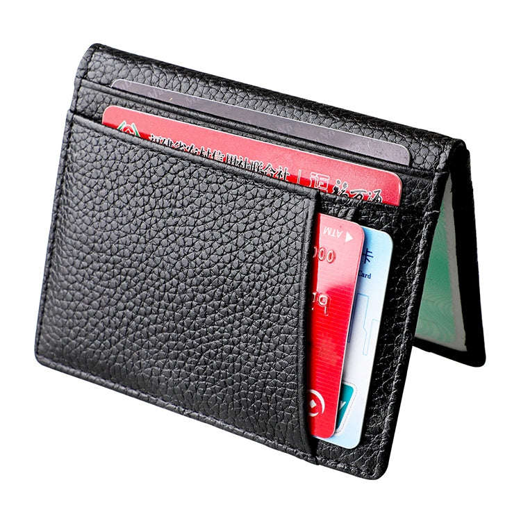KB173 Ultrathin Litchi Texture Leather Card Holder Certificate Bag(Black)
