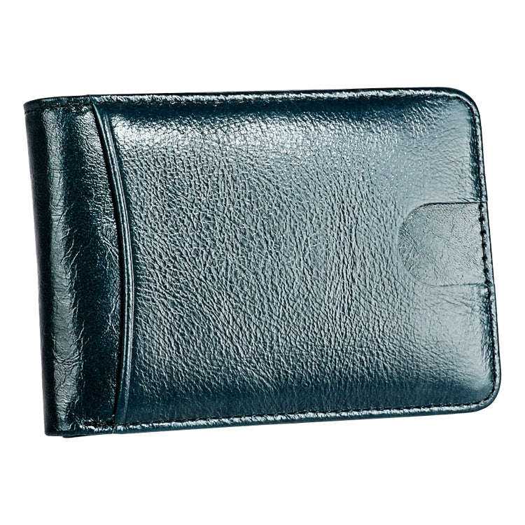 KB186 Antimagnetic RFID Mini Crazy Horse Texture Leather Billfold Card Wallet for Men and Women(B...