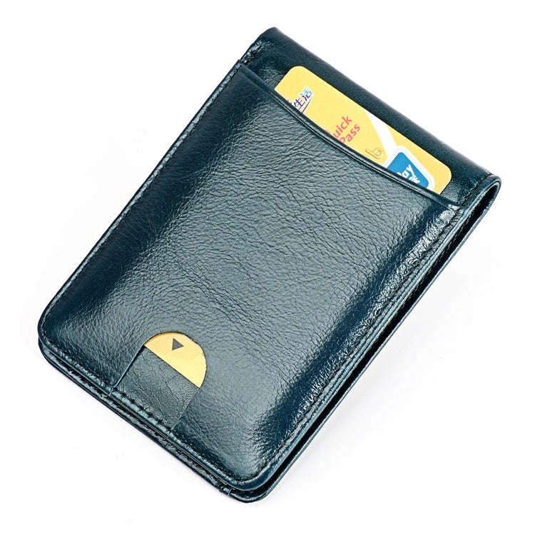 KB186 Antimagnetic RFID Mini Crazy Horse Texture Leather Billfold Card Wallet for Men and Women(B...