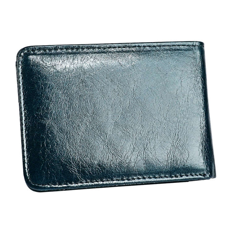 KB186 Antimagnetic RFID Mini Crazy Horse Texture Leather Billfold Card Wallet for Men and Women(B...