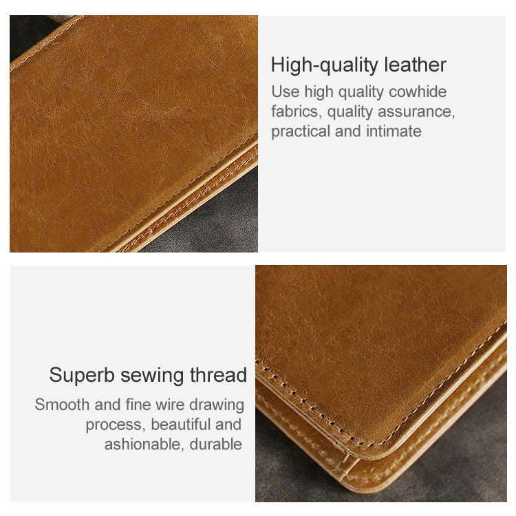 KB186 Antimagnetic RFID Mini Crazy Horse Texture Leather Billfold Card Wallet for Men and Women(B...