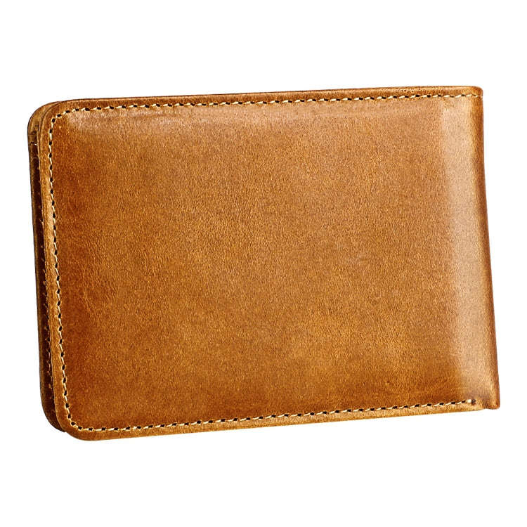 KB186 Antimagnetic RFID Mini Crazy Horse Texture Leather Billfold Card Wallet for Men and Women(Y...