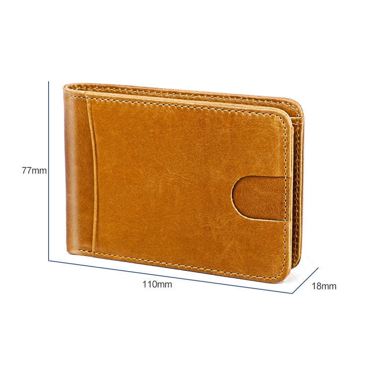KB186 Antimagnetic RFID Mini Crazy Horse Texture Leather Billfold Card Wallet for Men and Women(Y...