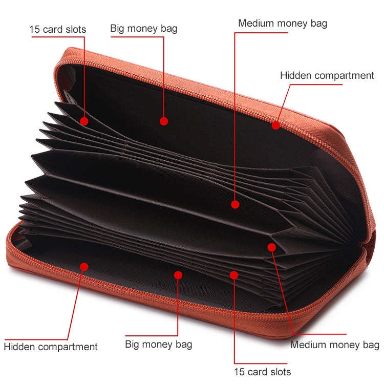 902 Antimagnetic RFID Litchi Texture Women Large Capacity Hand Wallet Purse Phone Bag with Card S...
