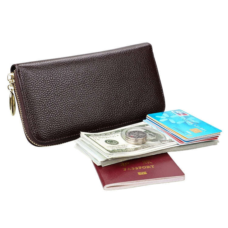 906 Antimagnetic RFID Litchi Texture Women Large Capacity Hand Wallet Purse Phone Bag with Card S...