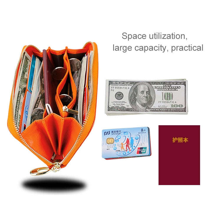 906 Antimagnetic RFID Litchi Texture Women Large Capacity Hand Wallet Purse Phone Bag with Card S...