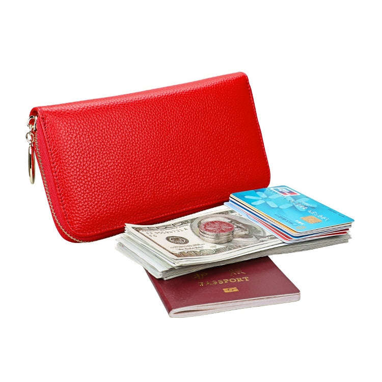 906 Antimagnetic RFID Litchi Texture Women Large Capacity Hand Wallet Purse Phone Bag with Card S...
