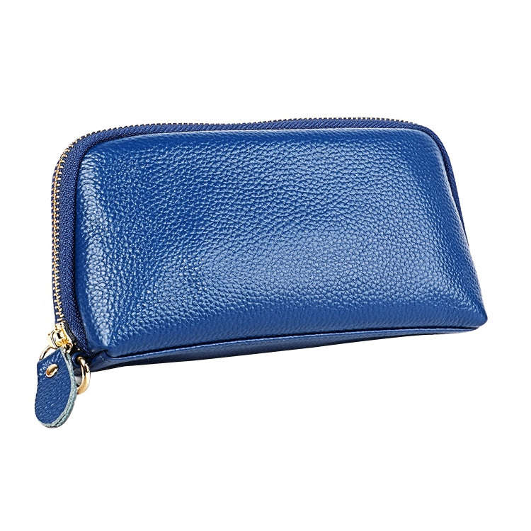 2023 Multifunctional Litchi Texture Women Large Capacity Hand Wallet with Card Slots(Blue)