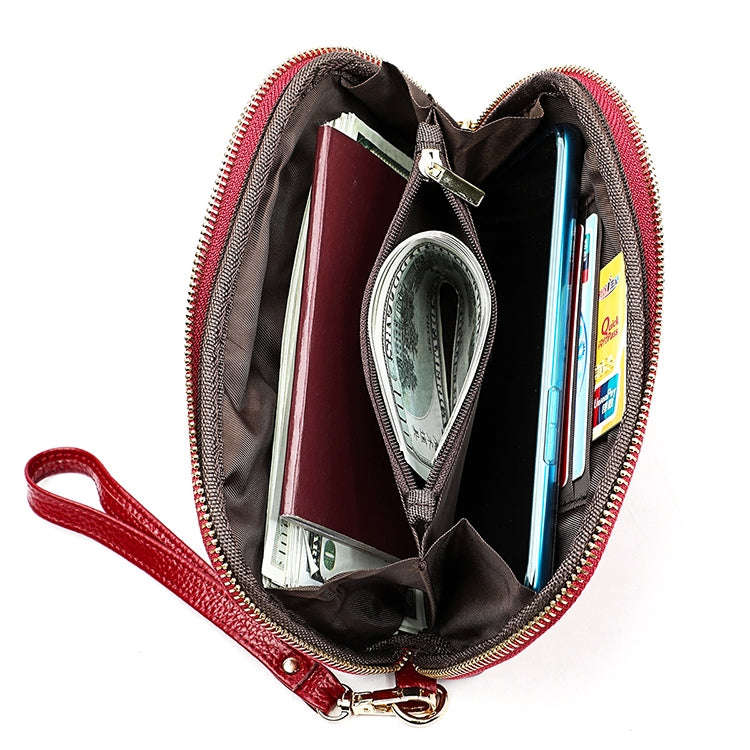 2023 Multifunctional Litchi Texture Women Large Capacity Hand Wallet with Card Slots(Blue)