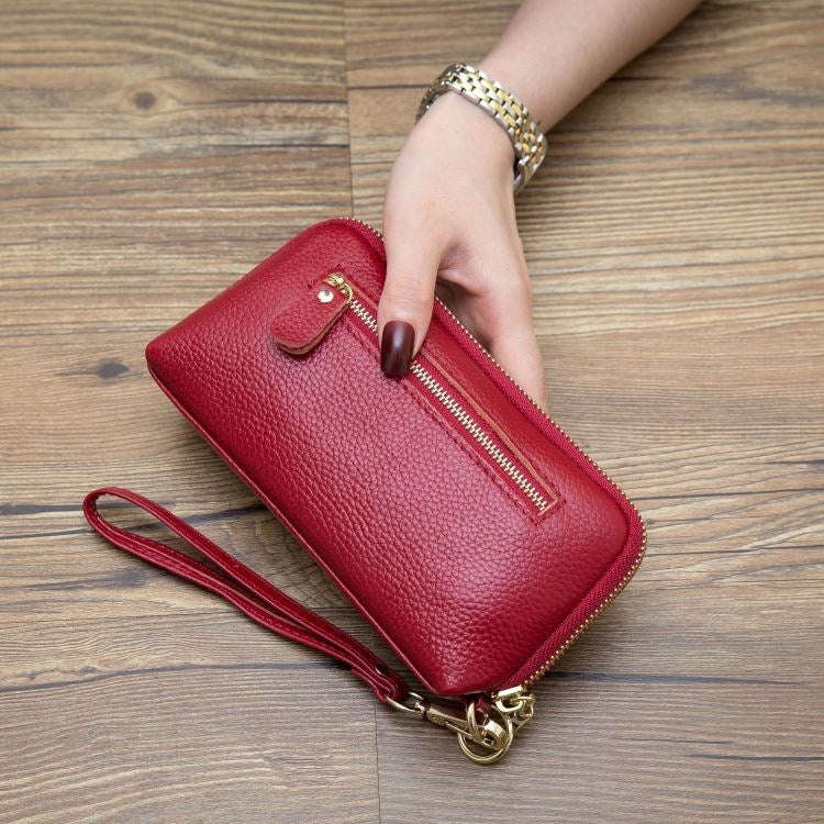 2023 Multifunctional Litchi Texture Women Large Capacity Hand Wallet with Card Slots(Blue)
