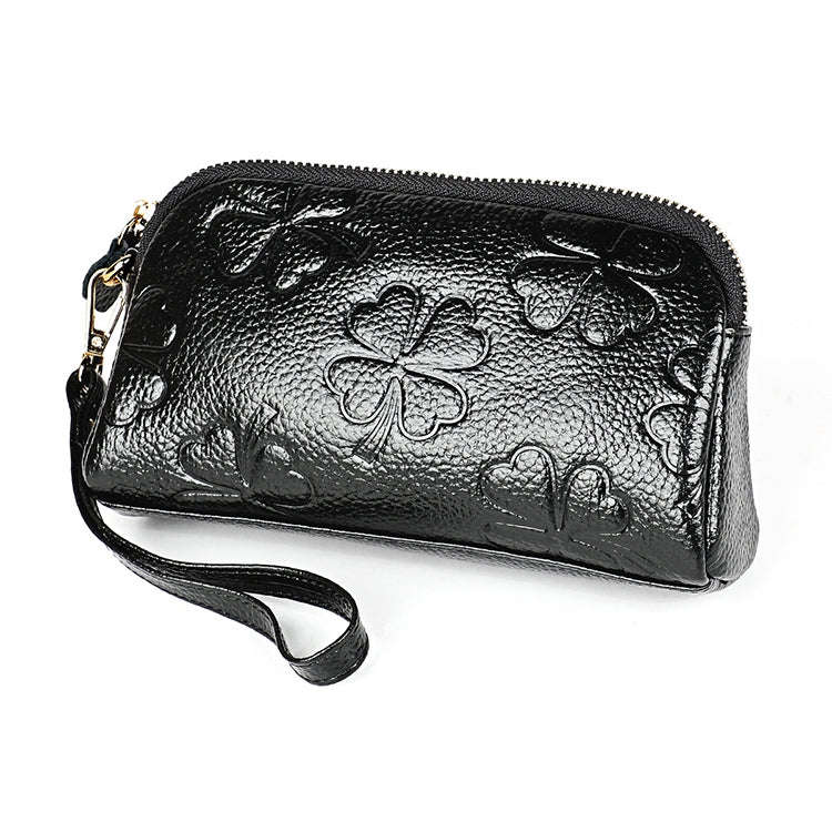 2026 Multifunctional Litchi Texture Women Large Capacity Hand Wallet Shell bag with Card Slots(Bl...