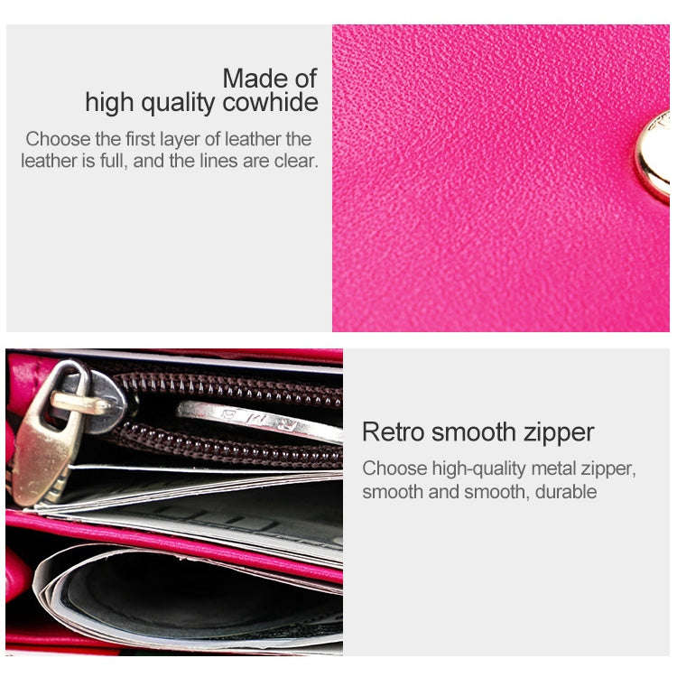 2031 Antimagnetic RFID Multifunctional Women Lock Buckle Large Capacity Hand Wallet with Card Slo...