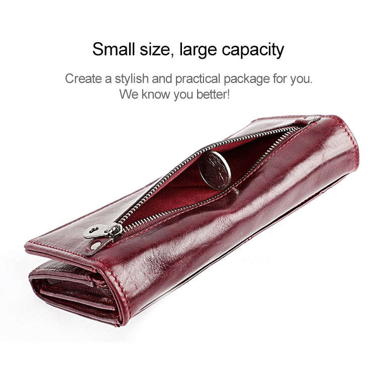 3559 Antimagnetic RFID Multi-function Zipper Retro Top-grain Leather Lady Purse Wallet (Yellowish...