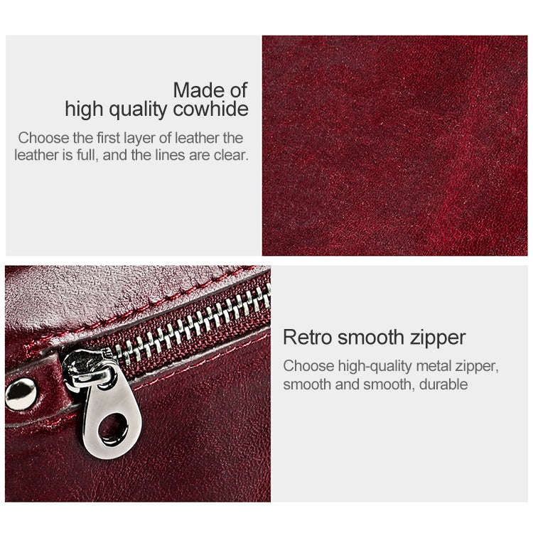 3559 Antimagnetic RFID Multi-function Zipper Retro Top-grain Leather Lady Purse Wallet (Yellowish...
