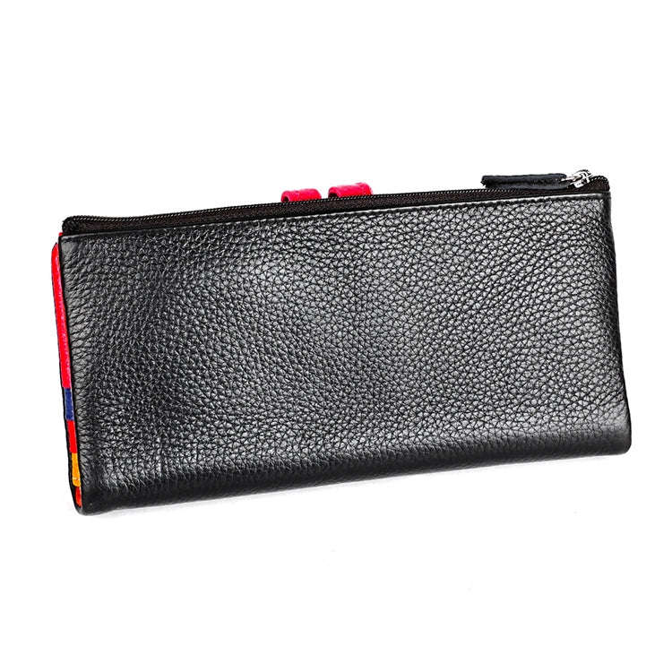 3572 Litchi Texture Leather Zipper Lady Wallet Large-capacity Purse(Black)