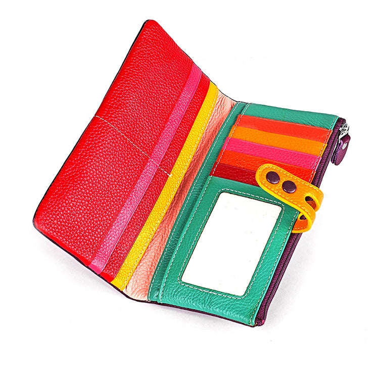3572 Litchi Texture Leather Zipper Lady Wallet Large-capacity Purse(Purple)
