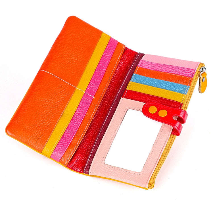 3572 Litchi Texture Leather Zipper Lady Wallet Large-capacity Purse(Yellow)