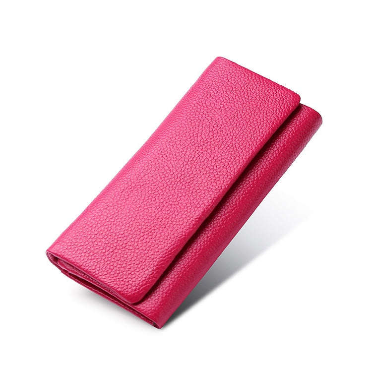 3591C Multi-function Litchi Texture Leather Wallet Large-capacity Purse(Red)