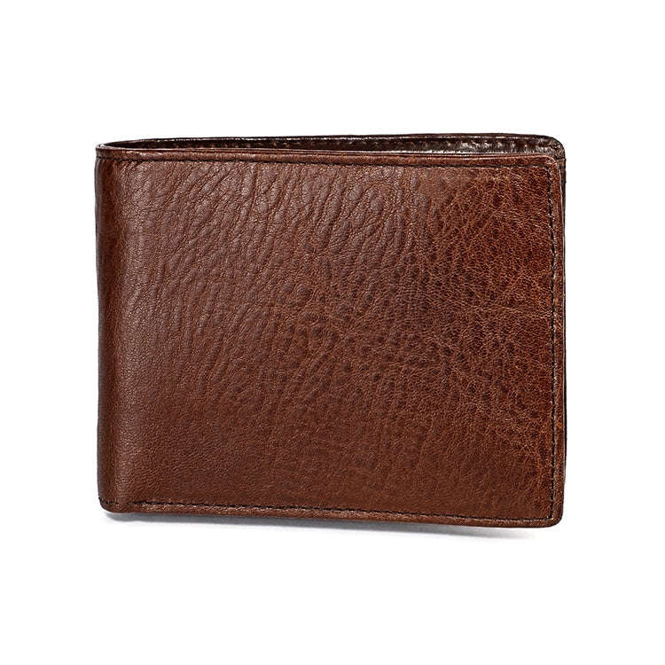 8018 Antimagnetic RFID Retro Fashion Crazy Horse Texture Leather Wallet for Men and Women