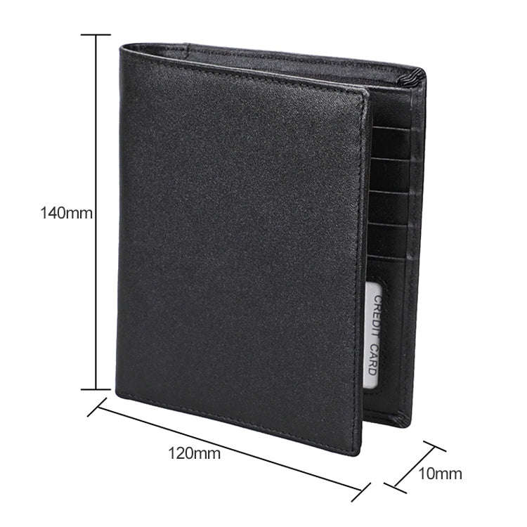 8235 Antimagnetic RFID Multi-function Crazy Horse Texture Leather Wallet Passport Bag(Black)