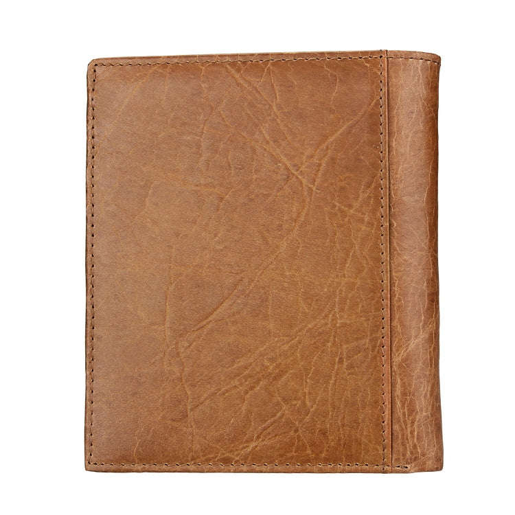 8235 Antimagnetic RFID Multi-function Crazy Horse Texture Leather Wallet Passport Bag(Yellowish-b...