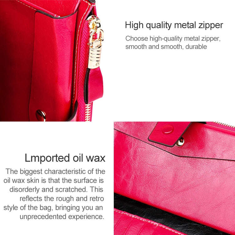 8236 Antimagnetic RFID Multi-function Oil Wax Leather Lady Wallet Large-capacity Purse (Purple)