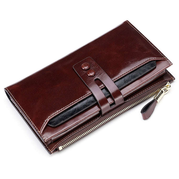 8239 Antimagnetic RFID Multi-function Leather Lady Wallet Large-capacity Purse with Detachable Ca...