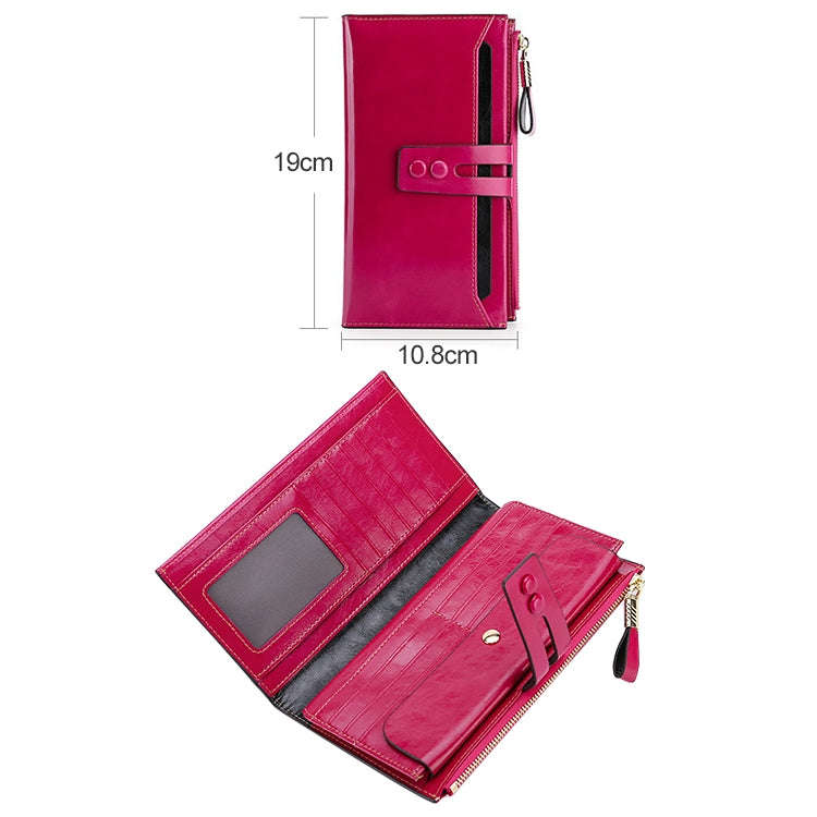 8239 Antimagnetic RFID Multi-function Leather Lady Wallet Large-capacity Purse with Detachable Ca...
